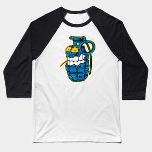 Crazy grenade (front print) Baseball T-Shirt